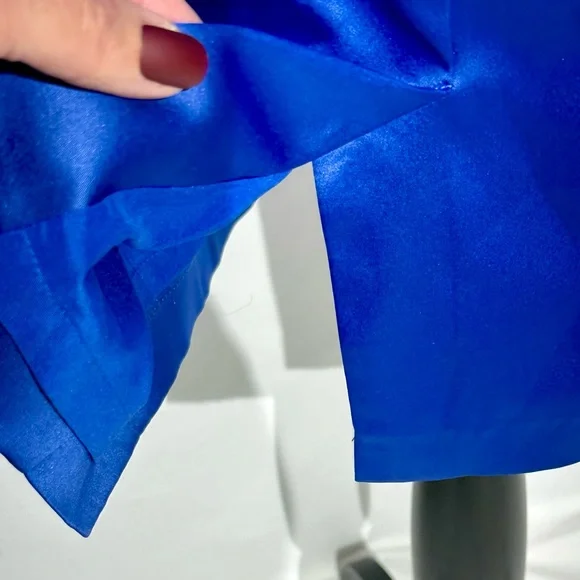 Jessica Simpson NWT Royal Blue Ruffled One-Shoulder Dress Size 8 - Picture 8 of 16